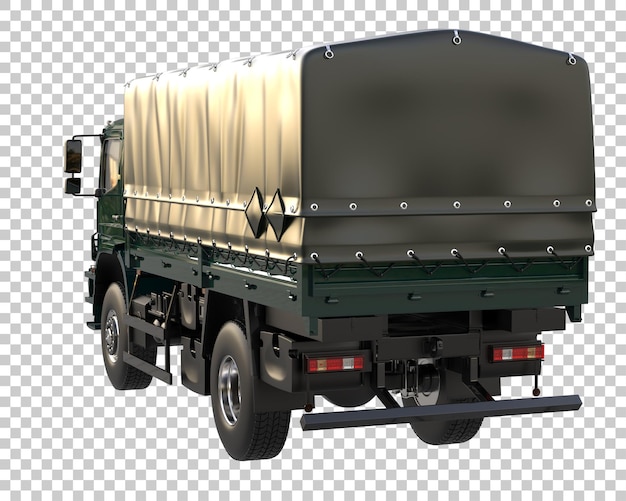 PSD cargo truck on transparent background. 3d rendering - illustration