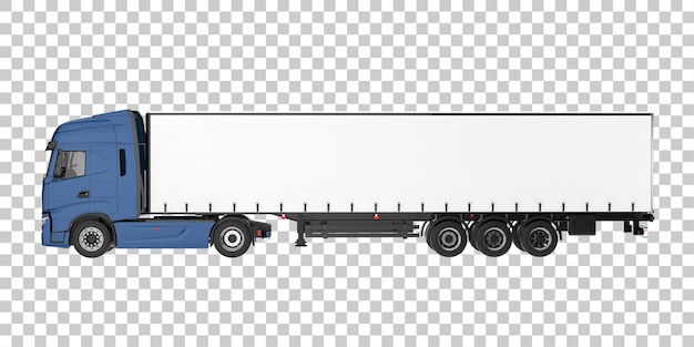 PSD cargo truck on transparent background. 3d rendering - illustration