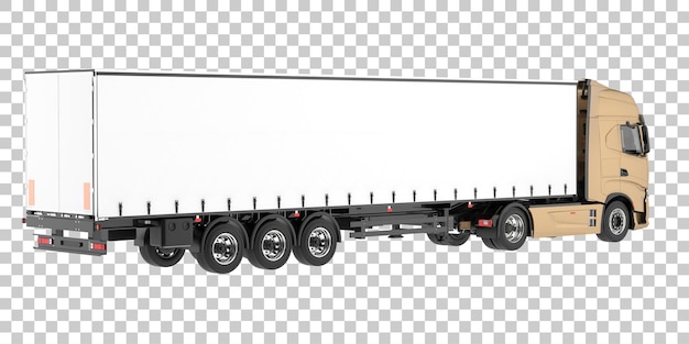 PSD cargo truck on transparent background. 3d rendering - illustration