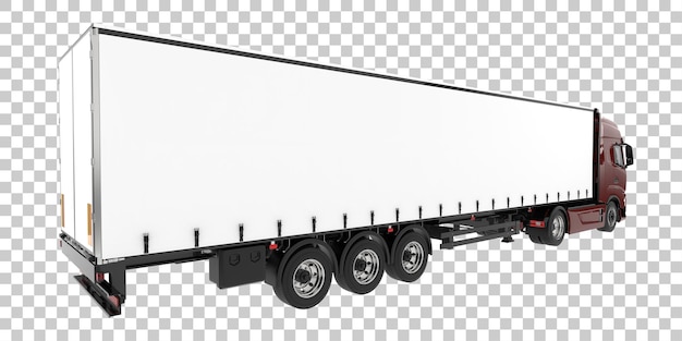 PSD cargo truck on transparent background. 3d rendering - illustration