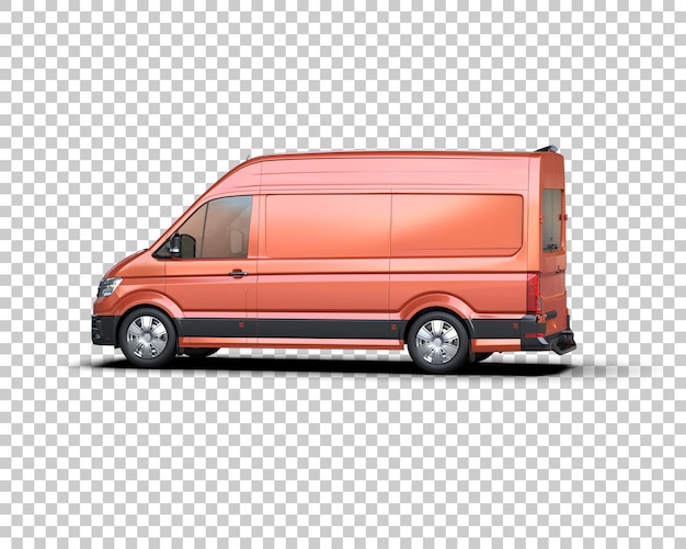 PSD cargo van isolated on background 3d rendering illustration