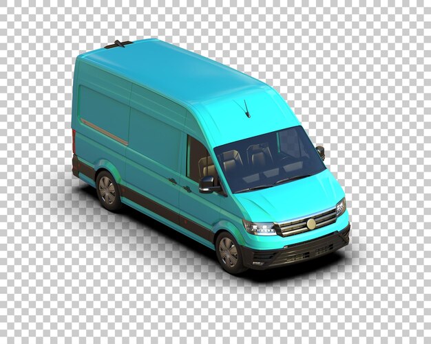 Cargo van isolated on background 3d rendering illustration