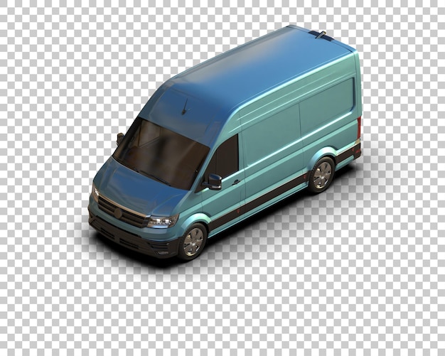 PSD cargo van isolated on background 3d rendering illustration