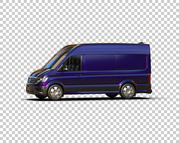 PSD cargo van isolated on background 3d rendering illustration