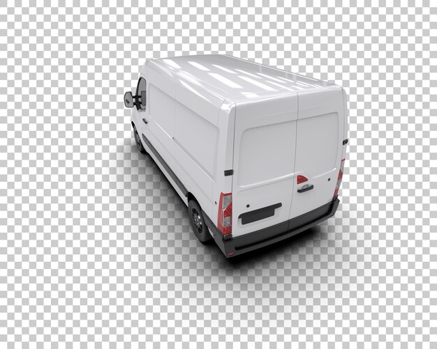 PSD cargo van isolated on background 3d rendering illustration