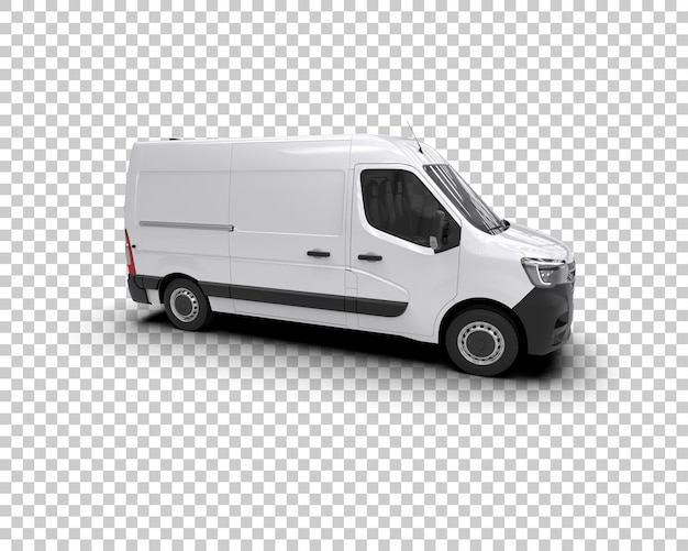 PSD cargo van isolated on background 3d rendering illustration