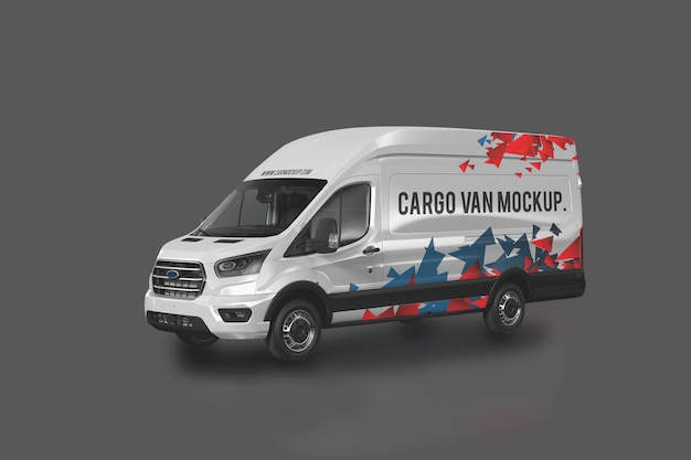 PSD cargo van mockup side view