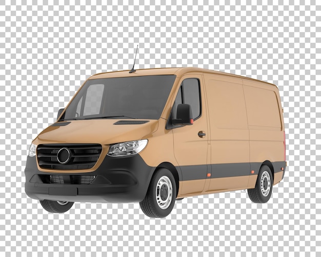 Cargo van on transparent background. 3d rendering - illustration