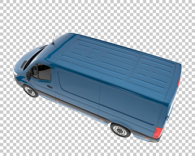 PSD cargo van on transparent background. 3d rendering - illustration