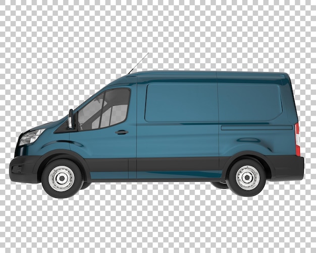 Cargo van on transparent background. 3d rendering - illustration