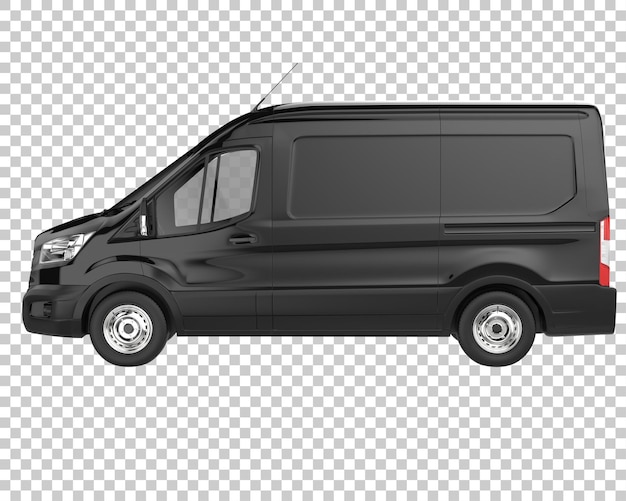 PSD cargo van on transparent background. 3d rendering - illustration