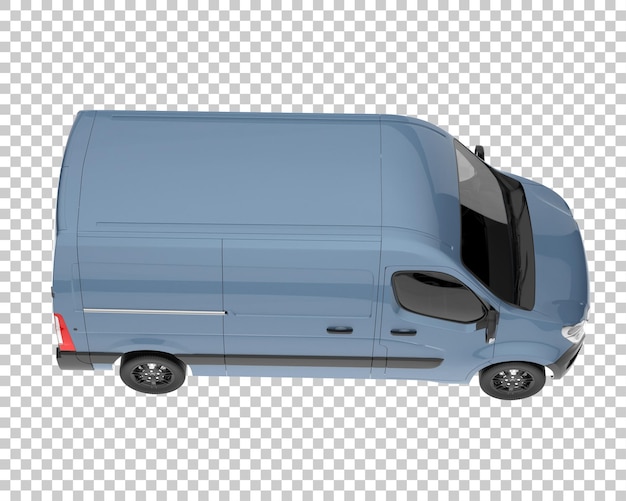 Cargo van on transparent background. 3d rendering - illustration