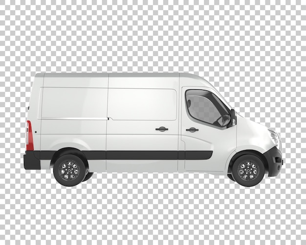 PSD cargo van on transparent background. 3d rendering - illustration