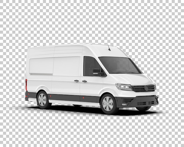 PSD cargo van on transparent background 3d rendering illustration