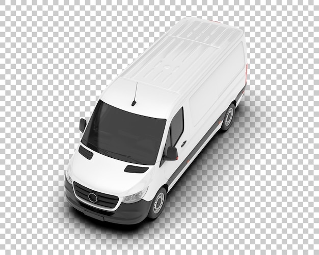 PSD cargo van on transparent background 3d rendering illustration