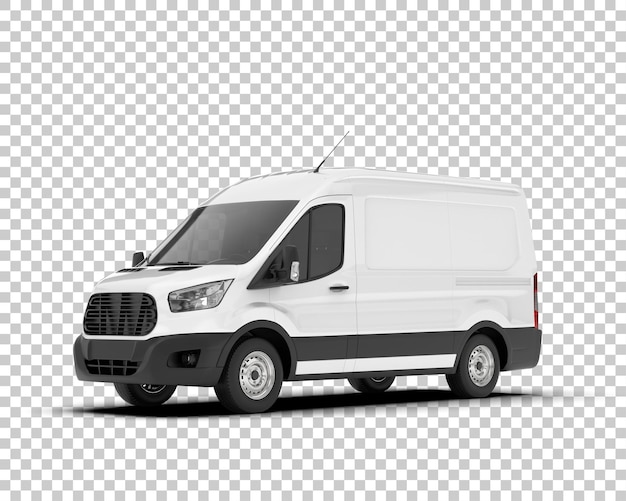 Cargo van on transparent background 3d rendering illustration