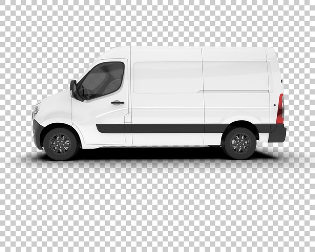 PSD cargo van on transparent background 3d rendering illustration