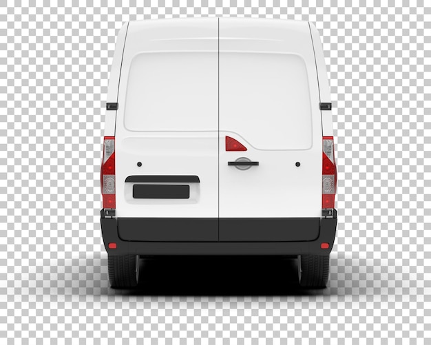 PSD cargo van on transparent background 3d rendering illustration