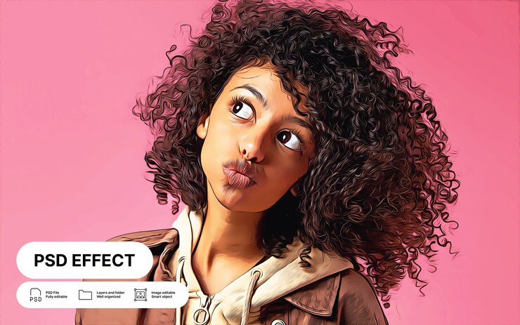 PSD caricature photo effect