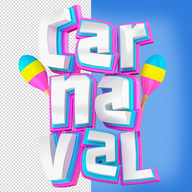 PSD carnaval 3d tekst maracas