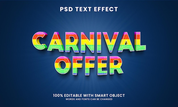 Carnaval biedt 3d-bewerkbaar teksteffect