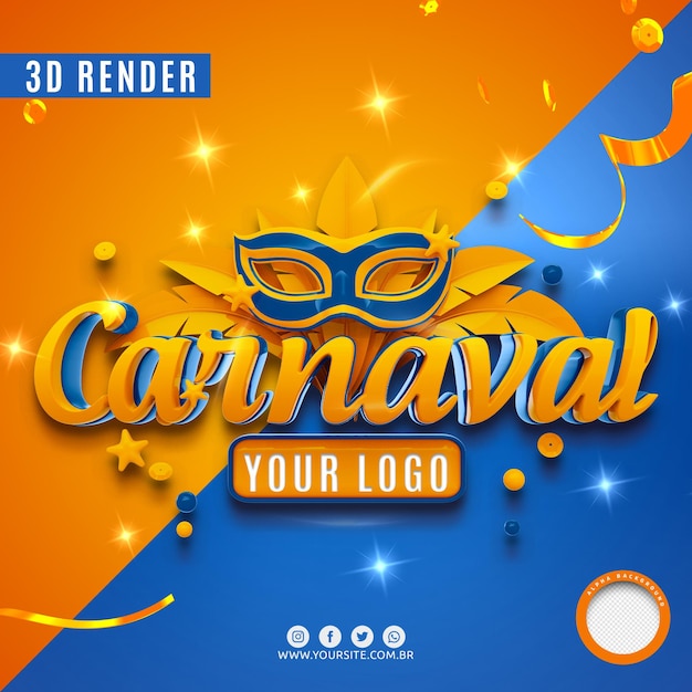 PSD carnaval deals 3d render geïsoleerd premium psd