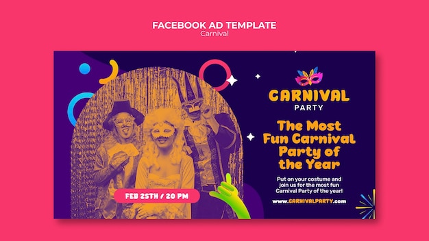 Carnaval entertainment facebook-sjabloon