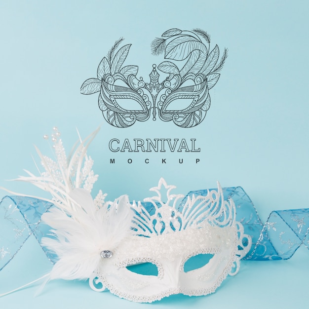 PSD carnaval-mockup met beeld van masker