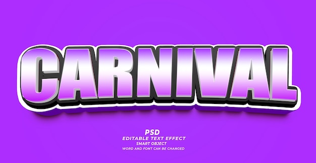 Carnival 2024 psd 3d editable text effect photoshop template