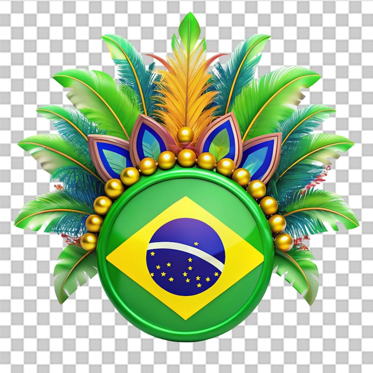 PSD carnival 3d logo for companies in brazil isolated on transparent background