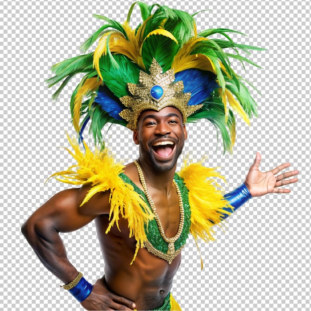 PSD carnival black man celebration on transparent background