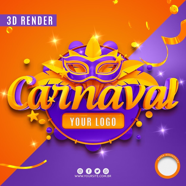 PSD le offerte di carnevale 3d rendono isolato psd premium