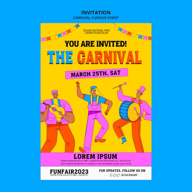 Carnival entertainment invitation template