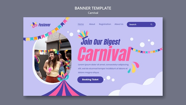 Carnival entertainment landing page template