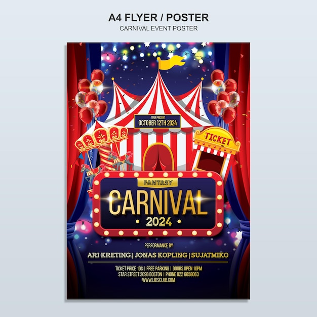 PSD carnival event flyer