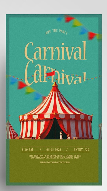 Carnival Festival Party Event Instagram Story Flyer Ontwerp