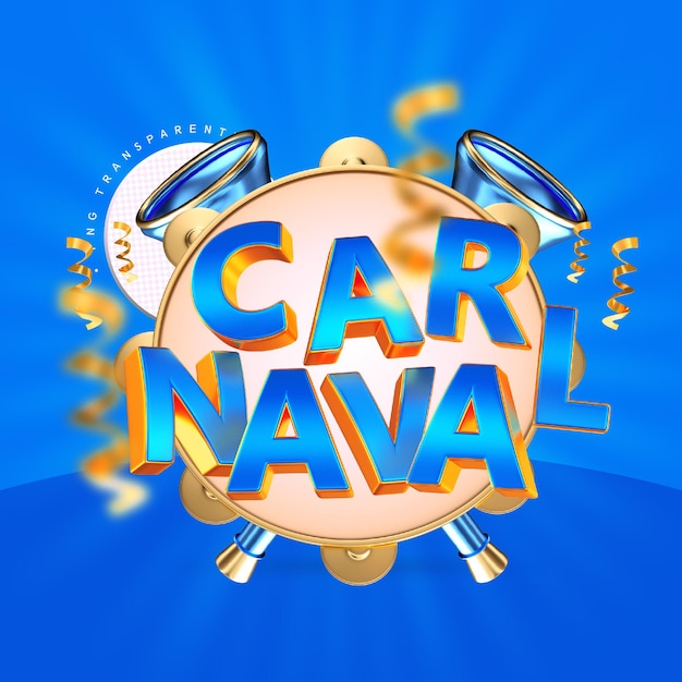 Carnival logo 3d model with icons