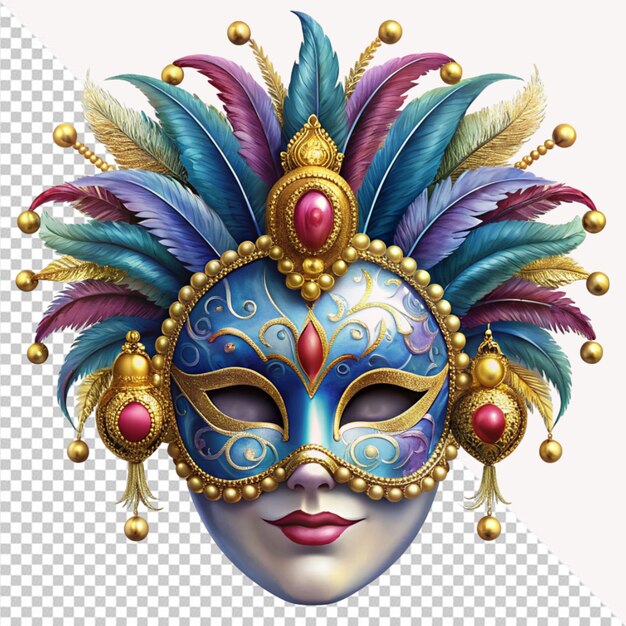 PSD carnival mask on transparent background