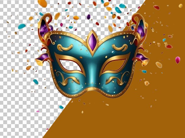 PSD maschera di carnevale con confetti