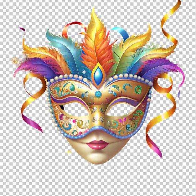 PSD carnival mask with confetti