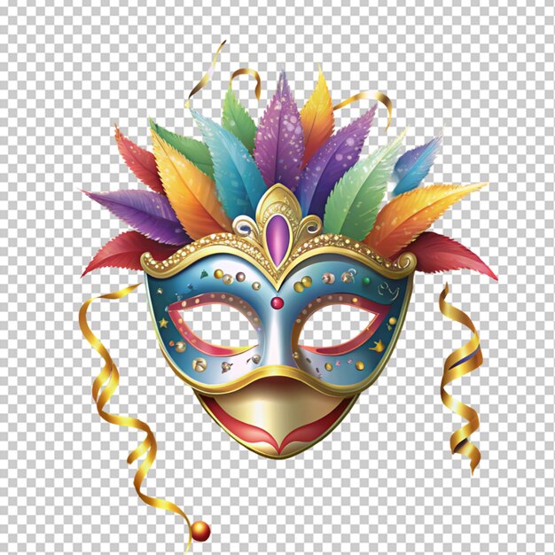 PSD carnival mask with confetti