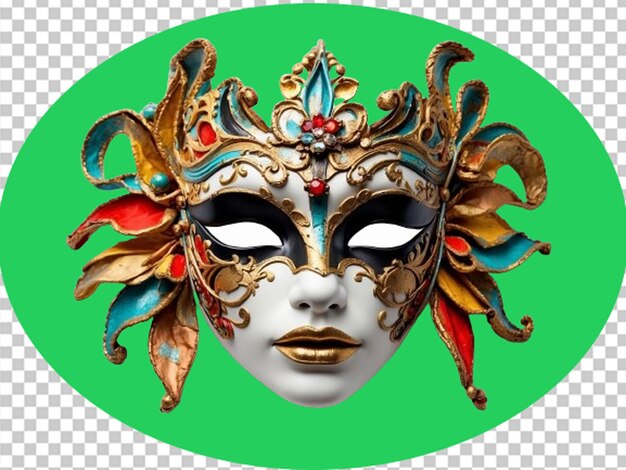Carnival masks 3d isolated on white background