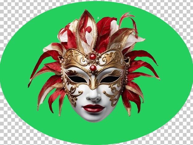 Maschere di carnevale 3d isolate su sfondo bianco