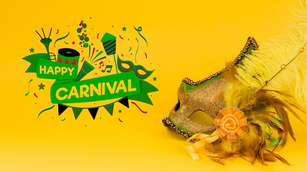 Carnival mockup with image of mask