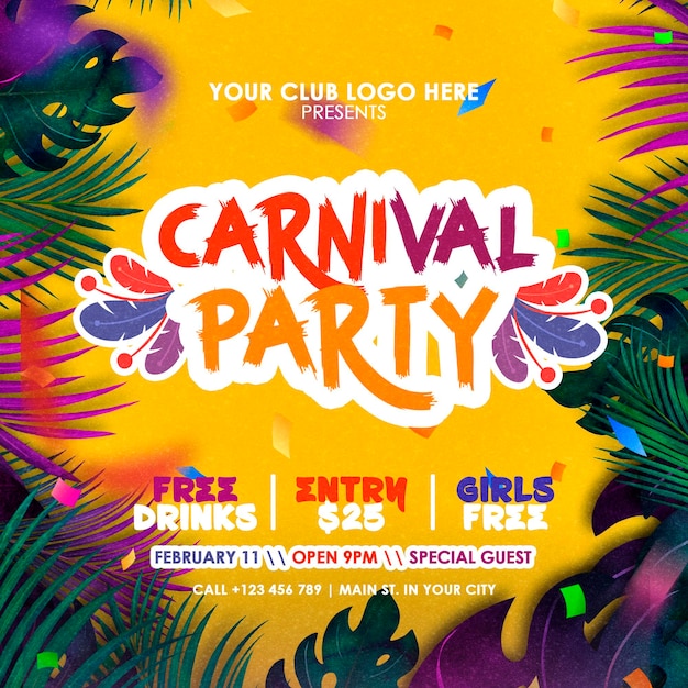 Carnival Party Flyer Editable