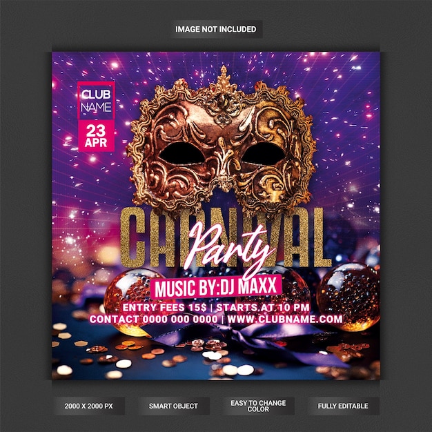 Carnival party flyer template