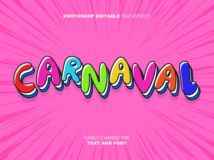PSD carnival-teksteffect