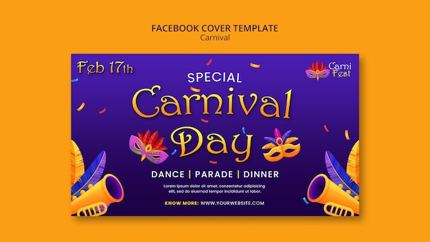 PSD carnival viering facebook cover sjabloon