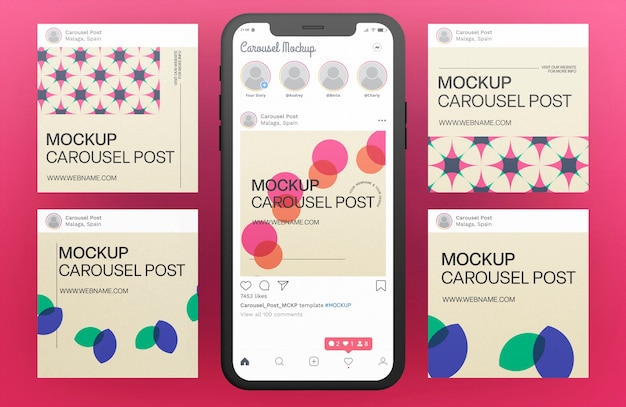 Carousel post on a device mockup