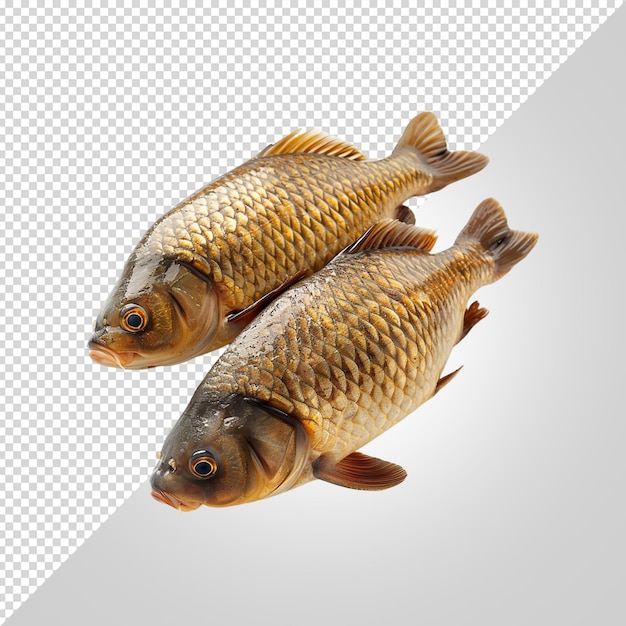 PSD carp fish on white background